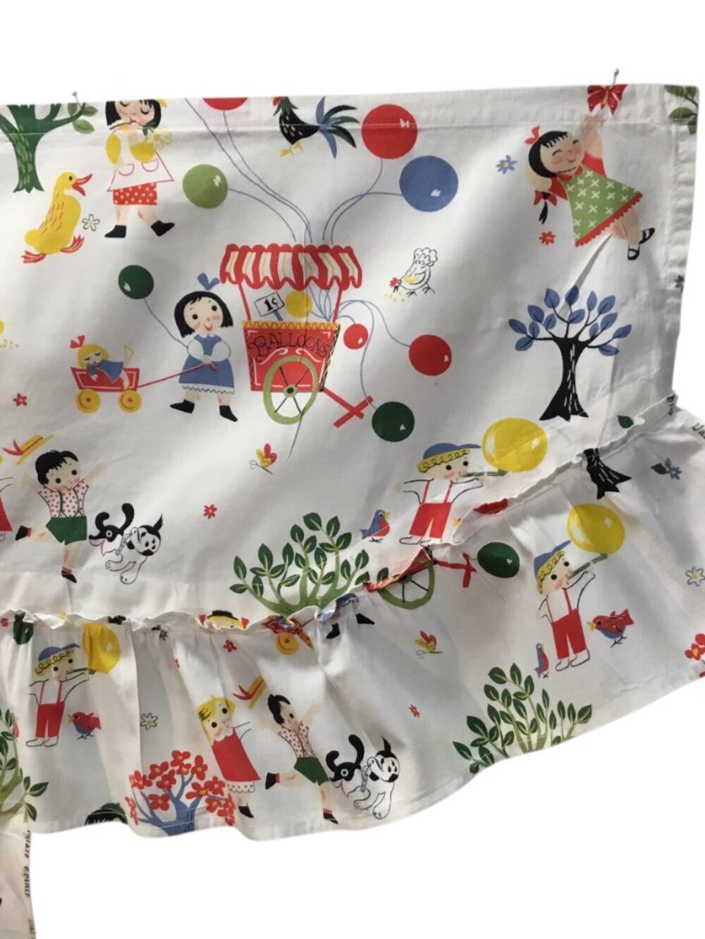 Vintage Everglaze Chintz Curtains Cafe Valance Fabric Juvenile Children Balloons - Picture 5 of 12